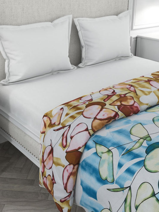 Double size Comforter - Happy Hues Azure 100% cotton 120 tc