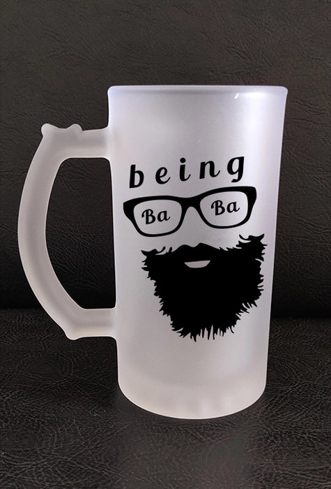 Printed Beer Glass Mug - 'Being Ba Ba' Printed Beer Glass Mug (450 ML)
