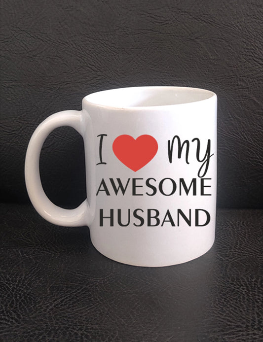 Printed Coffee Mug - Smazing Prints ‘I Love My Awesome Husband’ Printed Coffee Mug 325 ML