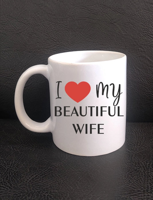 Printed Coffee Mug - Smazing Prints ‘I Love My Beautiful Wife’ Printed Coffee Mug 325 ML