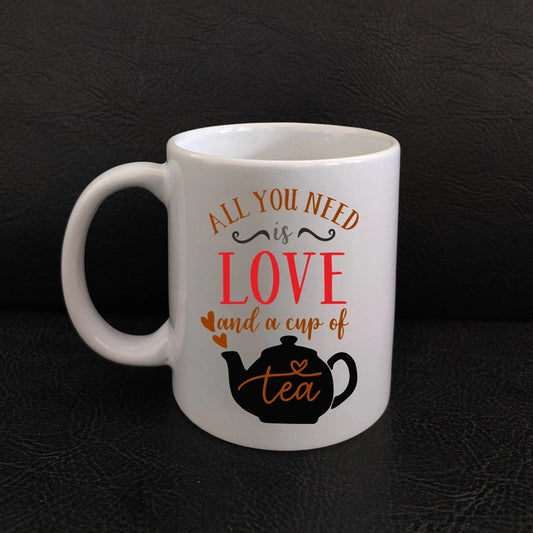 Printed Coffee Mug - Smazing Prints 'All You Need Is Love And A Cup Of Tea’ Printed Coffee Mug 325 ML