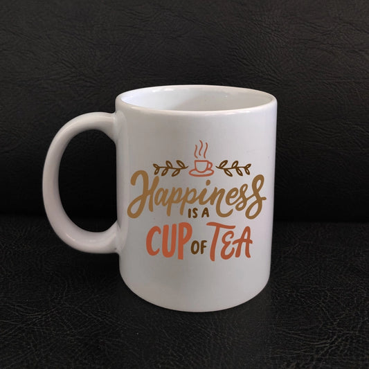 Printed Coffee Mug - Smazing Prints ‘Happiness Is A Cup Of Tea’ Printed Coffee Mug 325 ML