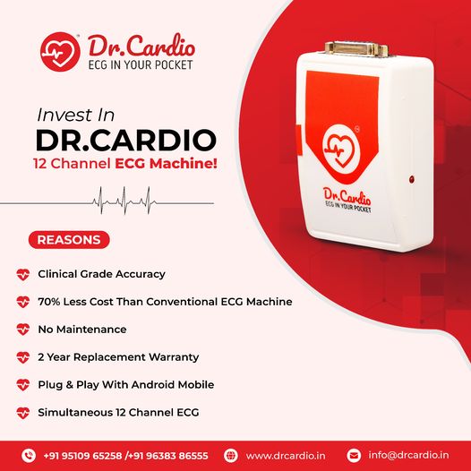 Portable ECG Machine - Dr. Cardio 12 Channel Portable ECG Machine