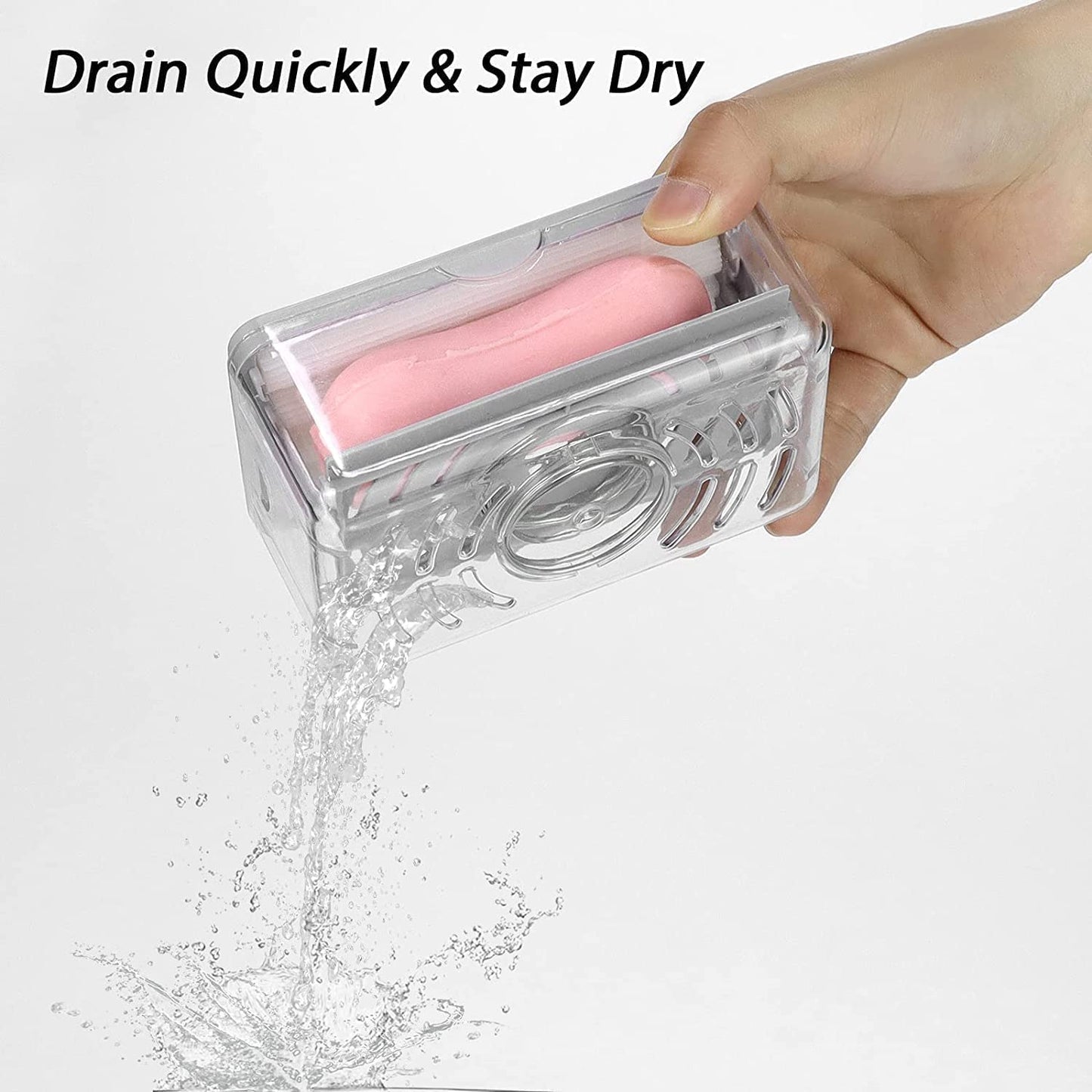 2-IN-1 PORTABLE SOAP ROLLER DISH & SOAP DISPENSER WITH ROLLER AND DRAIN HOLES, MULTIFUNCTIONAL SOAP HOLDER FOAMING SOAP BAR BOX FOR HOME, KITCHEN, BATHROOM